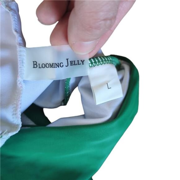 NEW Blooming Jelly Tropical High Waist Tie Knot Bikini Women's L - Picture 3 of 5